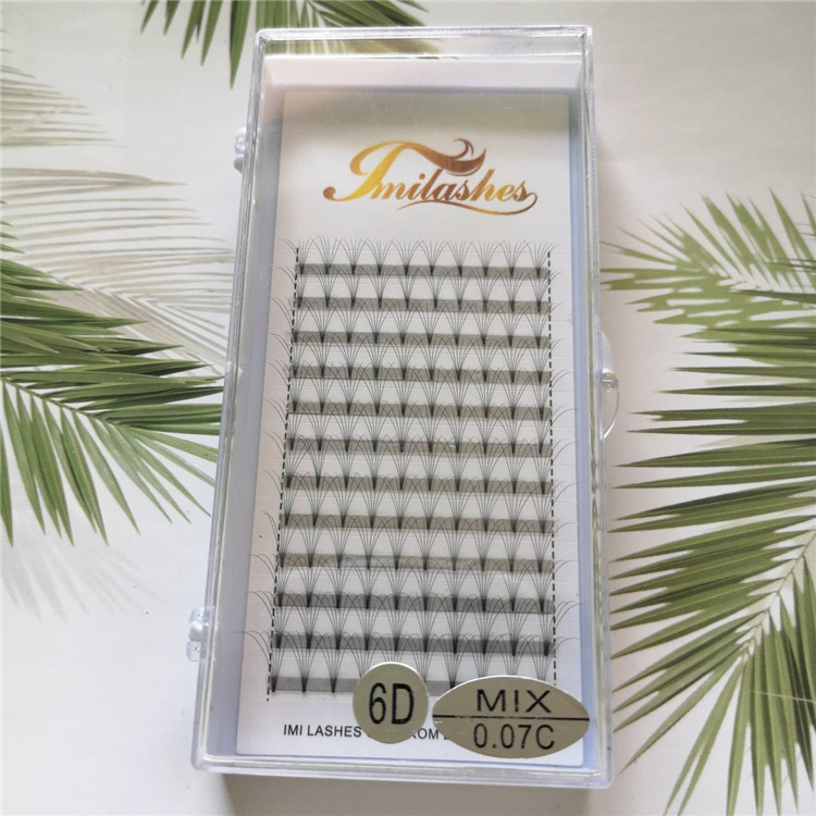 Wholesale russian volume lashes heat bonded premade fans-V